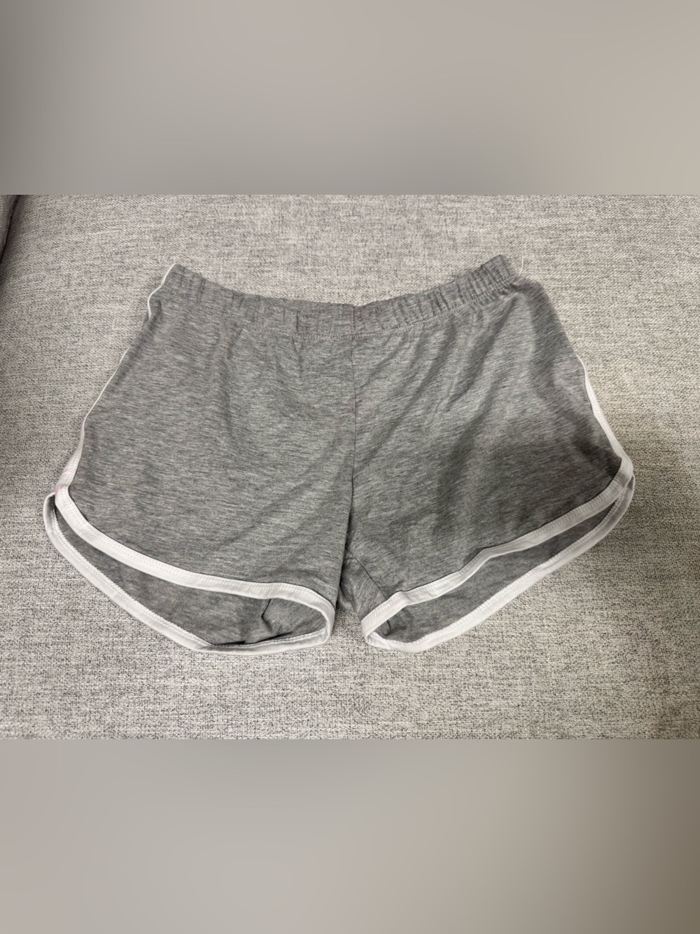 Popular Basics Heather Grey Athletic Shorts with White Trim